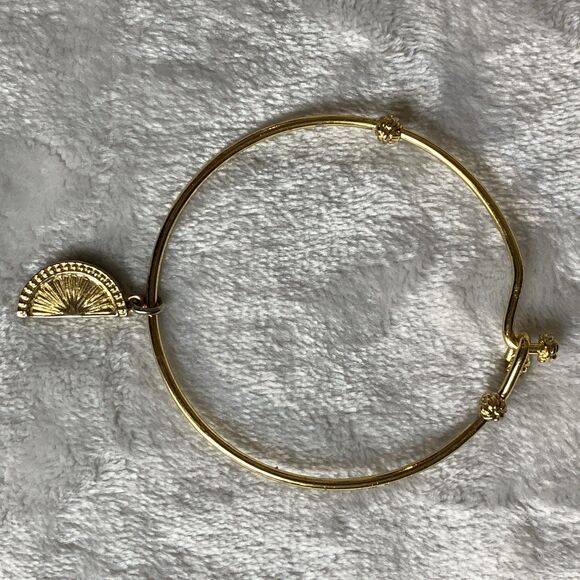 Lilly Pulitzer Bundle of 3 Bangle Charm Gold Tone Bracelets Elephant Shell Fruit - Picture 8 of 12